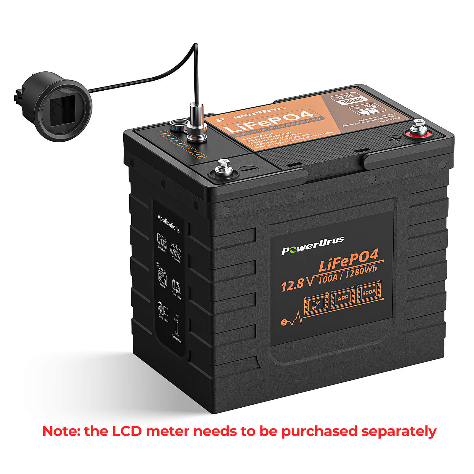 12V 100Ah Lithium battery with Lcd