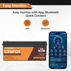 PowerUrus 12V 200AH LiFePO4 Deep Cycle Rechargeable Battery EU countries