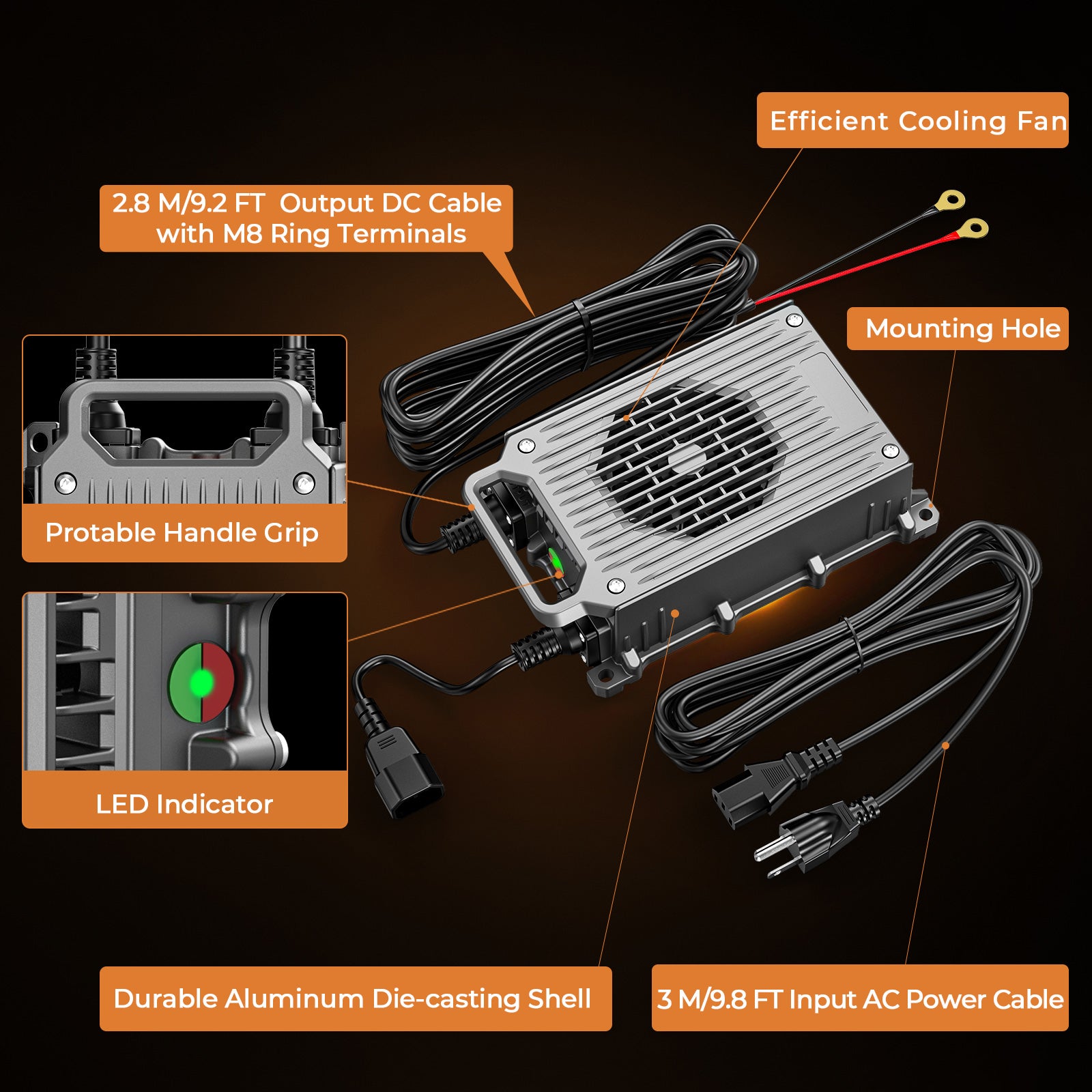 48V- 15A lithium battery charger accessories