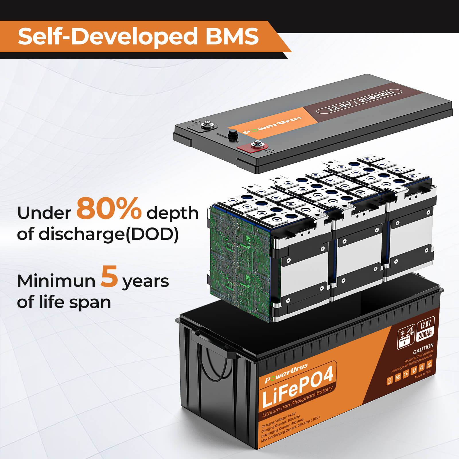 12v 200ah Battery 200A BMS