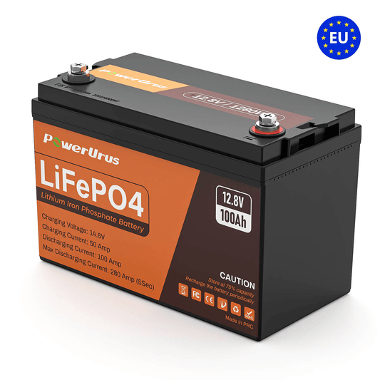 PowerUrus 12V 100AH LiFePO4 Deep Cycle Rechargeable Battery EU countries