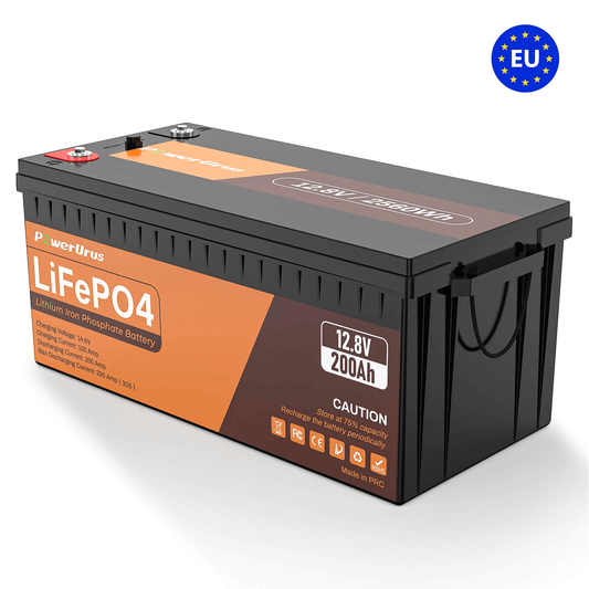 PowerUrus 12V 200AH LiFePO4 Deep Cycle Rechargeable Battery EU countries