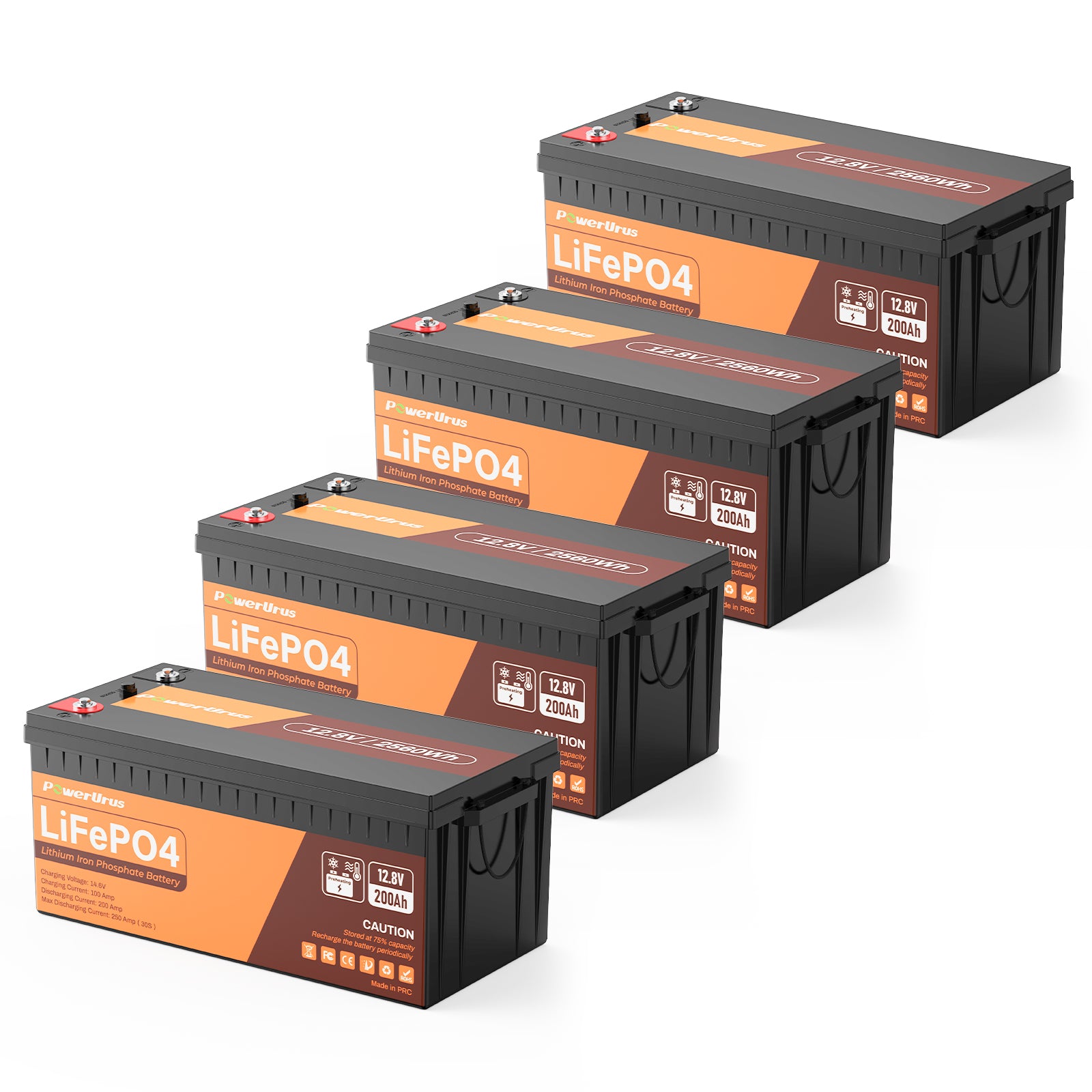 4 12V 200Ah Lithium iron phosphate battery