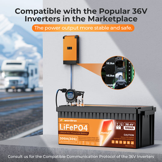 PowerUrus 36V 100Ah Motive Series Self-Heating LiFePO4 Lithium Battery