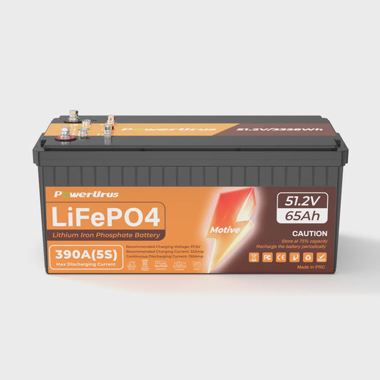 PowerUrus 51.2V 65Ah Motive Series LiFePO4 Lithium Golf Cart Battery