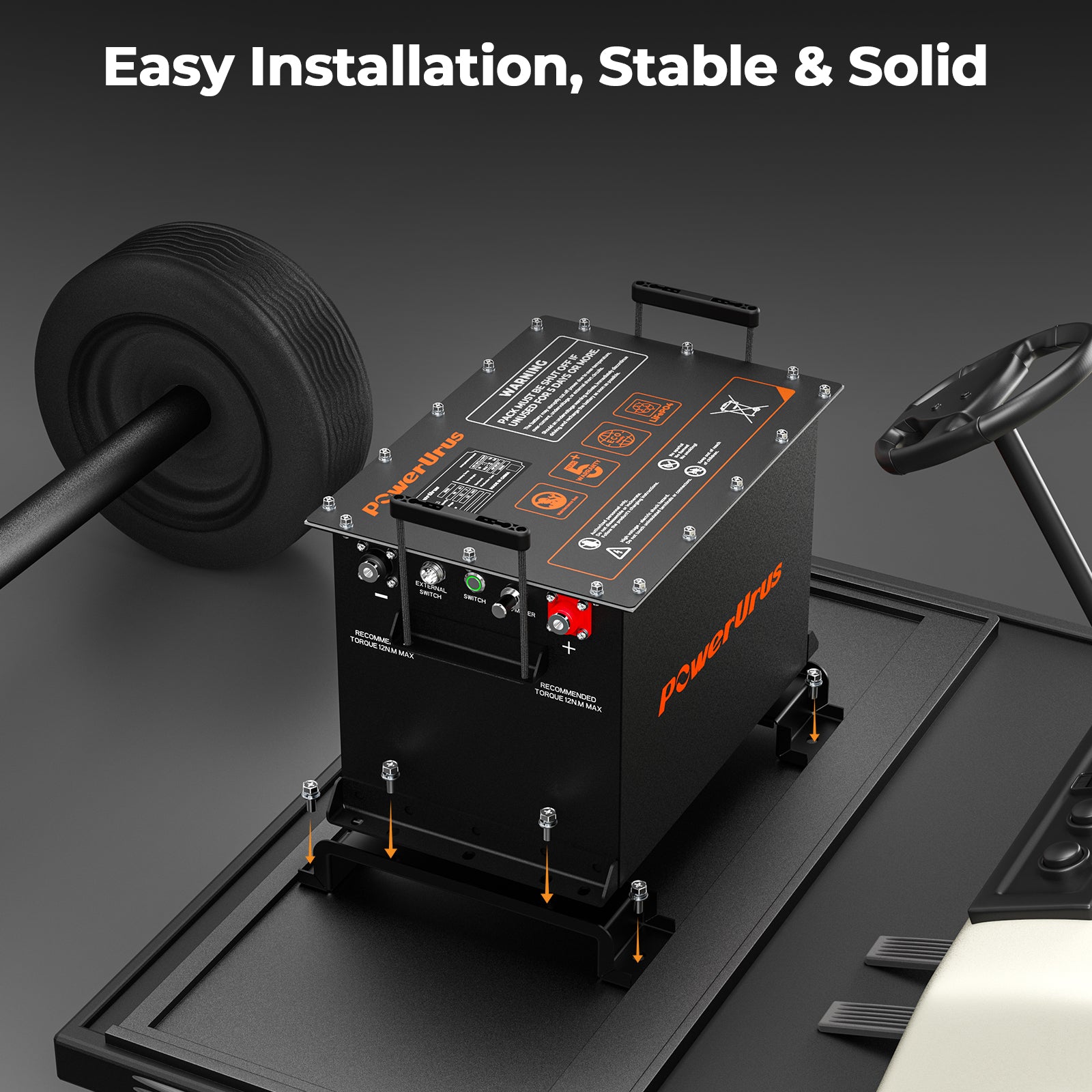 48V 100Ah golf cart battery bracket - yamaha