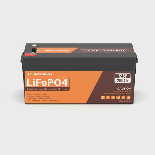 PowerUrus 12V 200AH LiFePO4 Deep Cycle Rechargeable Battery