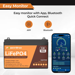 PowerUrus 12V 100AH LiFePO4 Deep Cycle Rechargeable Battery