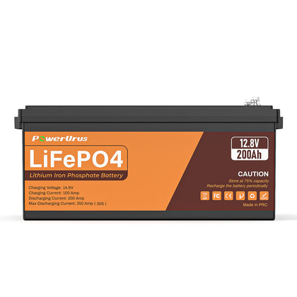 PowerUrus 12V 200Ah LiFePO4 Deep Cycle Lithium Battery