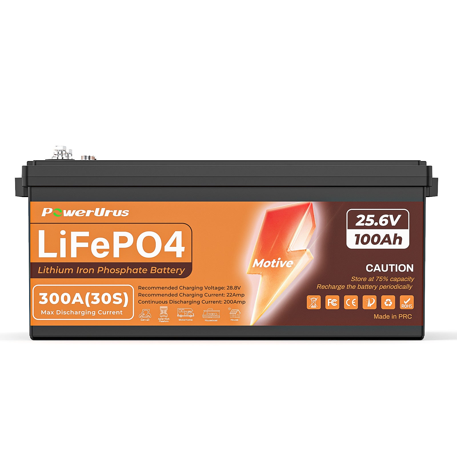 PowerUrus 24V 100Ah Motive Series LiFePO4 Battery