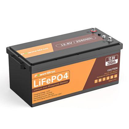 PowerUrus 12V 200Ah LiFePO4 Deep Cycle Lithium Battery