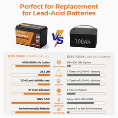 PowerUrus 12V 100Ah Self Heating LiFePO4 Lithium Battery APP and Low T