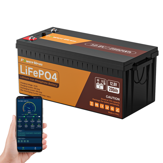 PowerUrus 12V 200Ah Self Heating LiFePO4 Lithium Battery