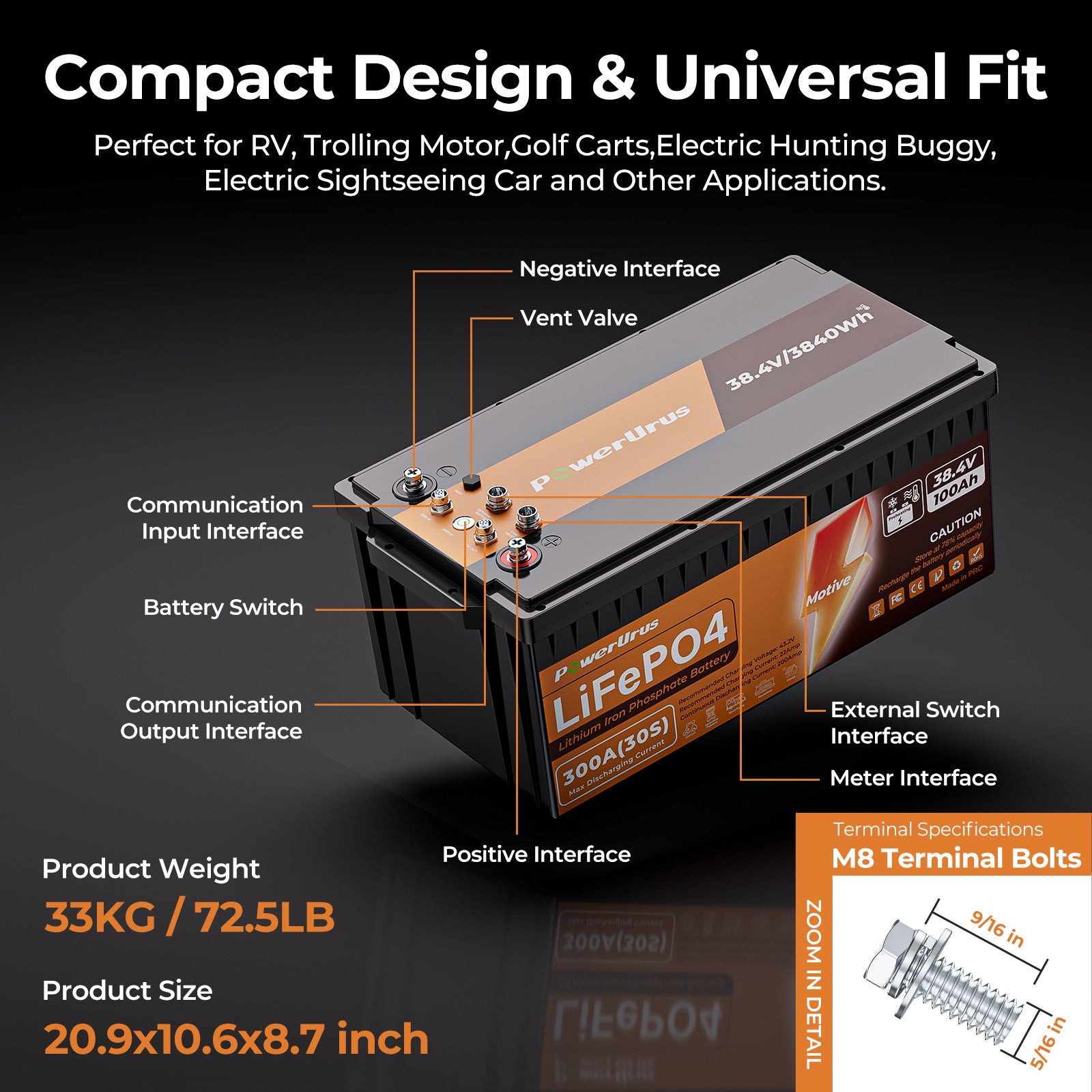 36V LiFepo4 battery Specification
