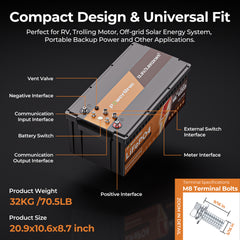 PowerUrus 12V 300Ah Motive Series Self-Heating LiFePO4 Lithium Battery