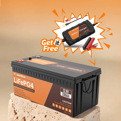 PowerUrus 12V 200AH LiFePO4 Deep Cycle Rechargeable Battery