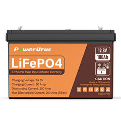 PowerUrus 12V 100Ah Self-Heating  LiFePO4 Lithium Battery