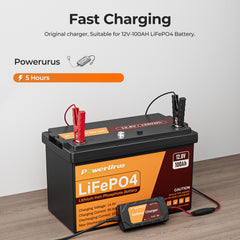 PowerUrus 12V 100Ah LiFePO4 Lithium Battery