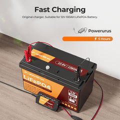 PowerUrus 12V 100Ah Self-Heating  LiFePO4 Lithium Battery