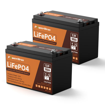 PowerUrus 12V 100Ah Self Heating LiFePO4 Lithium Battery