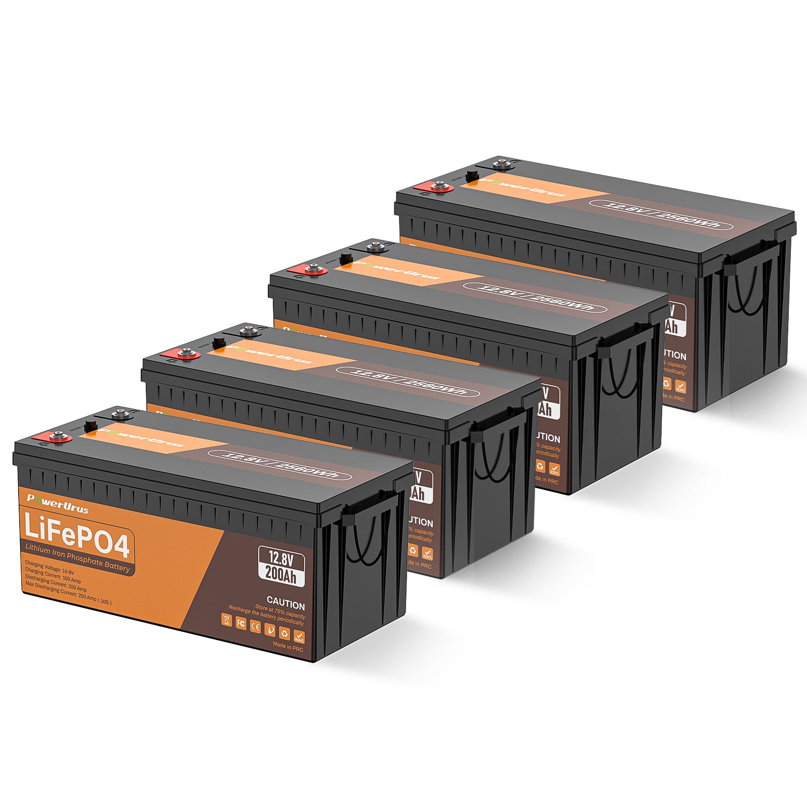 PowerUrus 12V 200AH LiFePO4 Deep Cycle Rechargeable Battery