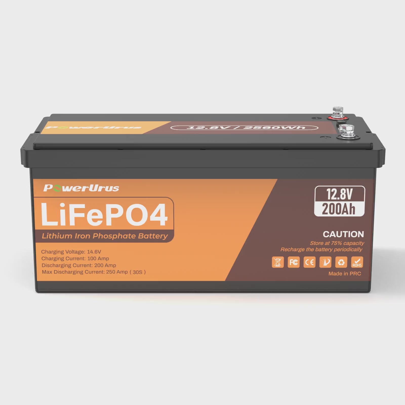 PowerUrus 12V 200Ah LiFePO4 Deep Cycle Lithium Battery