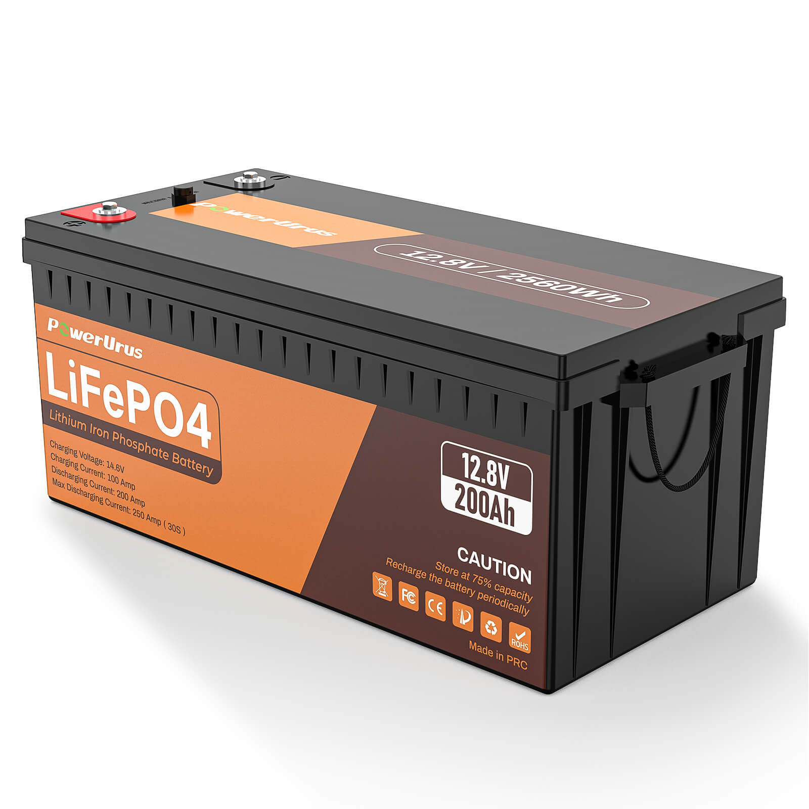 PowerUrus 12V 200AH LiFePO4 Deep Cycle Rechargeable Battery