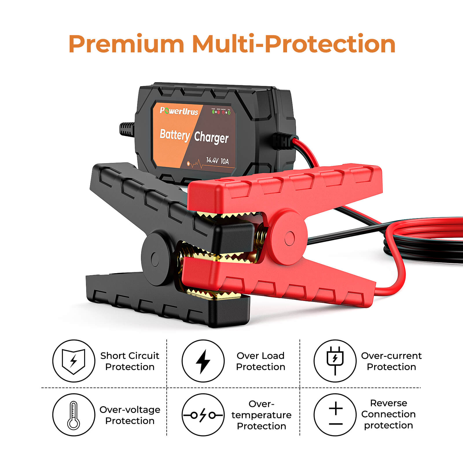 PowerUrus 14.4V-10A LiFePO4 battery charger