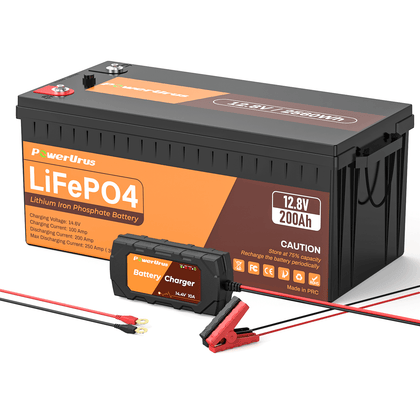 PowerUrus 12V 200AH LiFePO4 Deep Cycle Rechargeable Battery