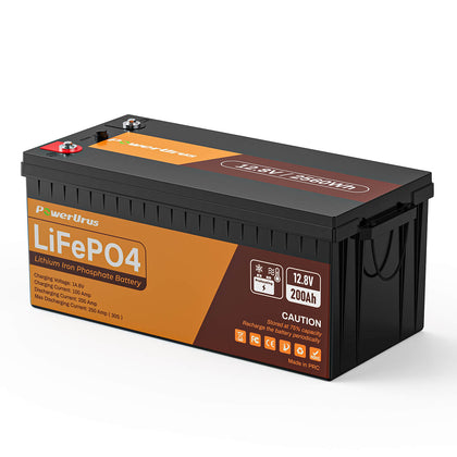 PowerUrus 12V 200AH LiFePO4 Deep Cycle Rechargeable Battery