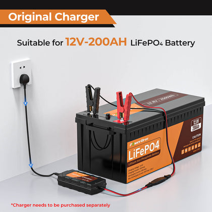 PowerUrus 12V 200AH LiFePO4 Deep Cycle Rechargeable Battery